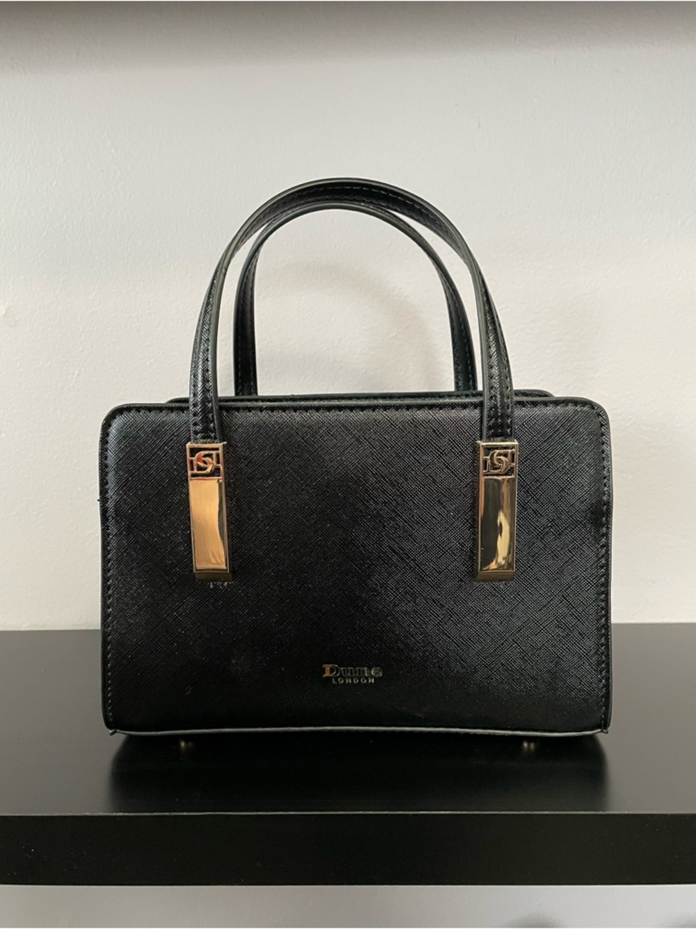 Dune London Black Structured Top-Handle Bag